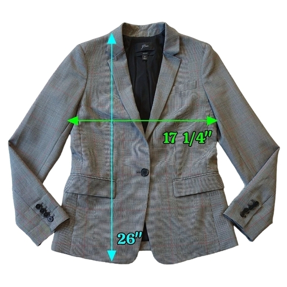 J. Crew Regent Wool Blend Gray Glen Plaid Blazer Mini-Houndstooth Preppy K3781 - Picture 3 of 10